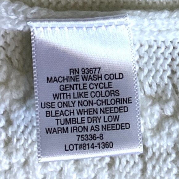 Liz Claiborne S 100% Cotton Short Sleeve Mixed Pattern Knit Top White 142K - Picture 6 of 6